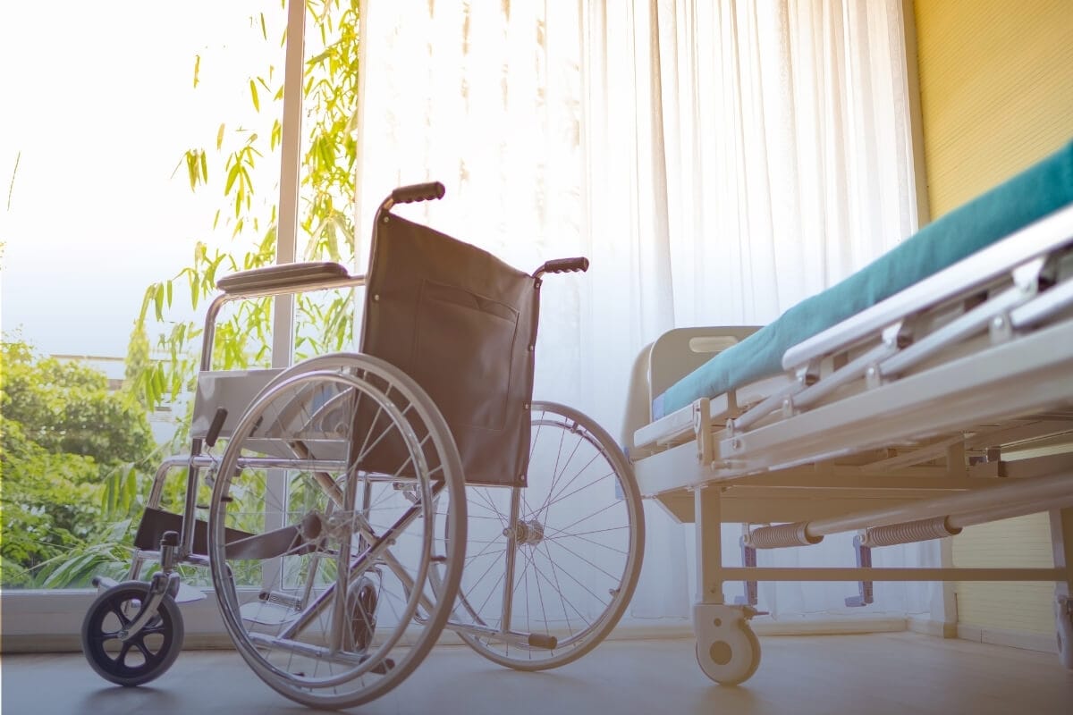 hospital room and wheelchair hospital room and wheelchair